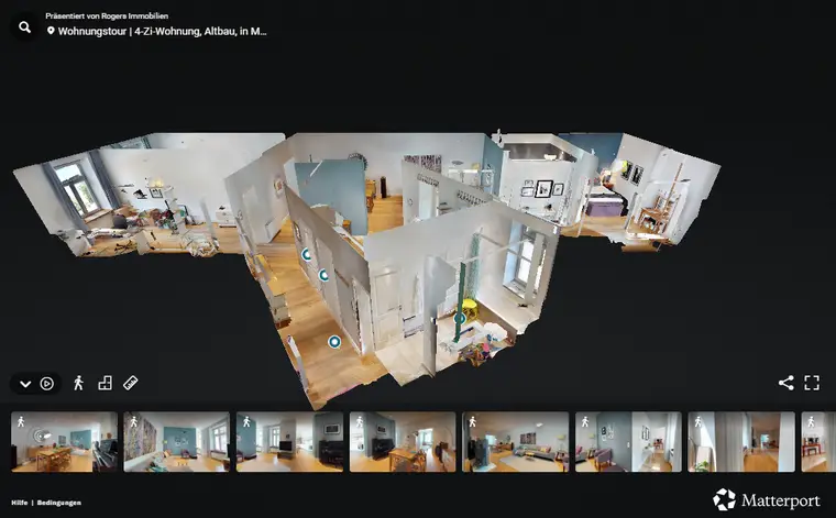 360-Grad-Rundgang einer Immobilie mit Matterport